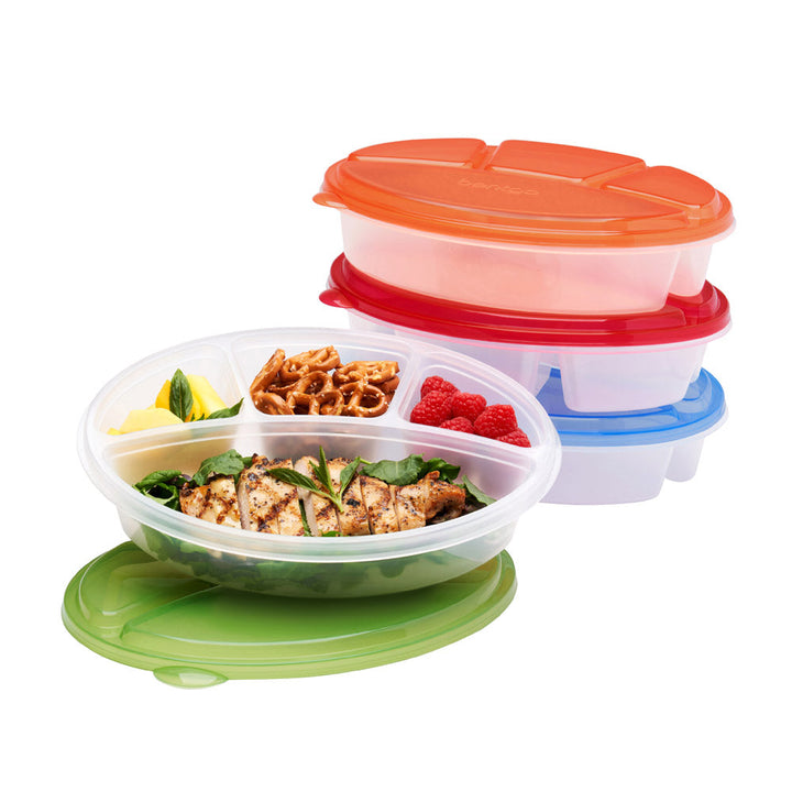 Bentgo Easyboxes 4-Compartment Oval Containers 8-Piece Set L9